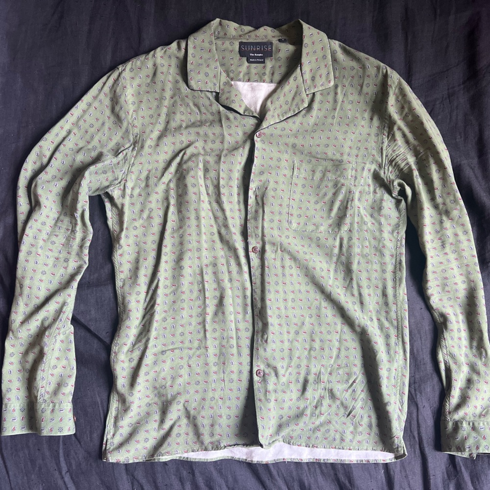 The Kooples Green Patterned Men's Button Down